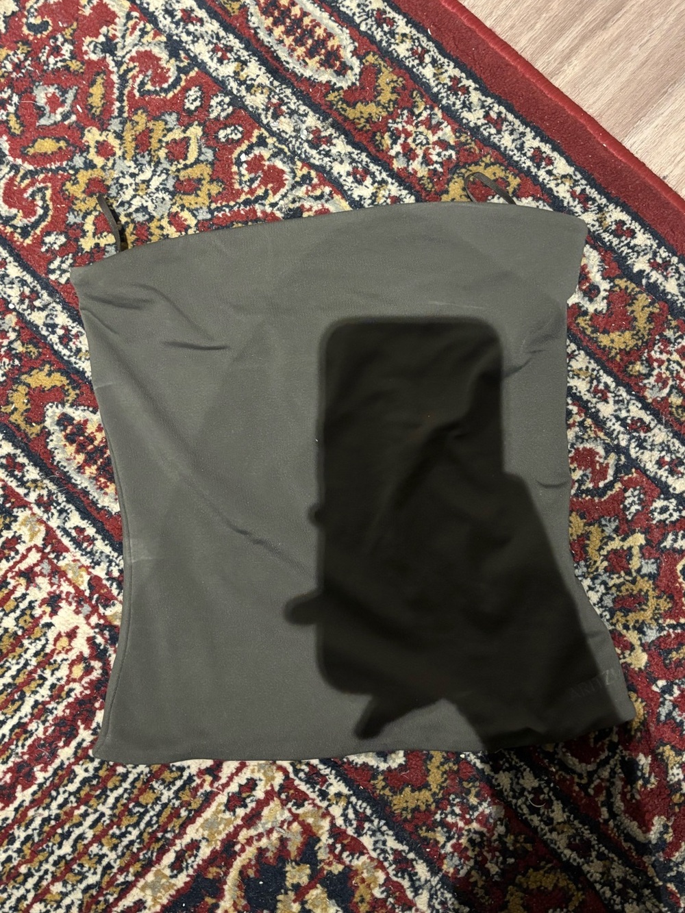 Aritzia Contour Olive Strapless Bandeau Top